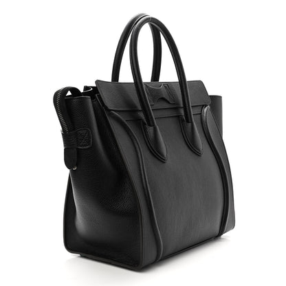 Celine Drummed Calfskin Mini Luggage Black 3 of 11