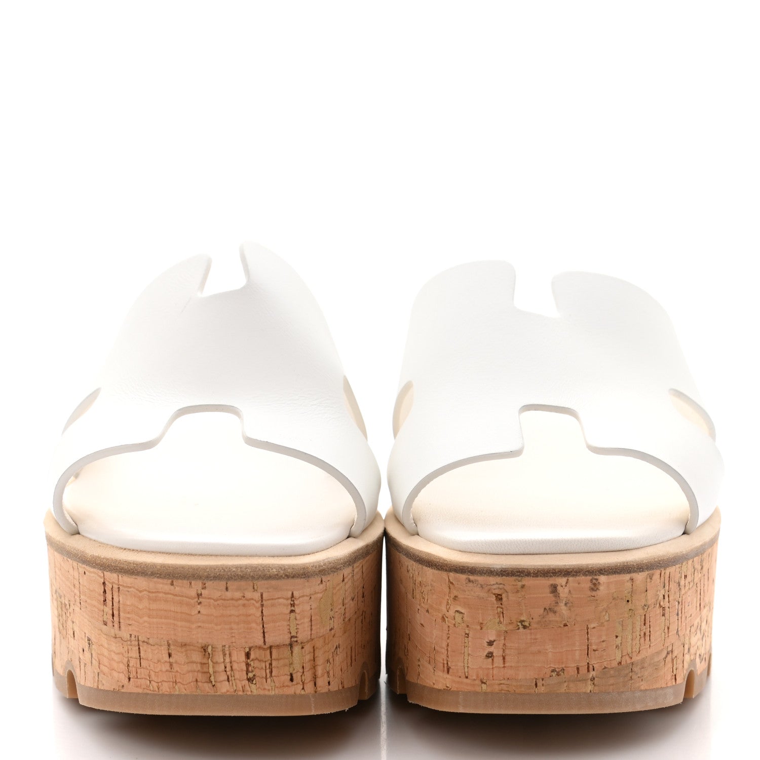 Hermes Calfskin Cork Eze 30 Sandals 39 White 2 of 9