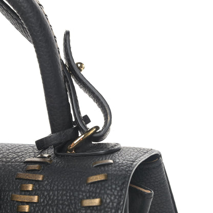 Delvaux Crispy Calfskin Tribal Stitch Mini Brillant Satchel Black Bronze 5 of 6