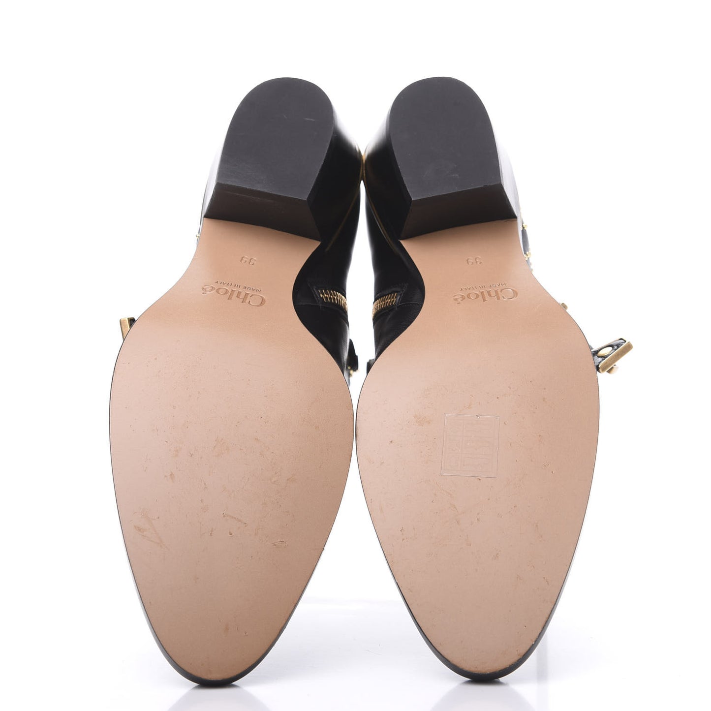 Nappa Sheepskin Studded Susanna Ankle Boots 39 Black Gold