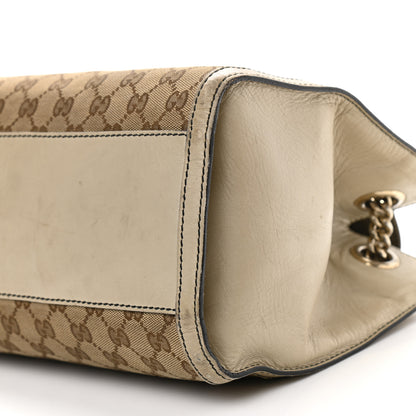 Gucci Monogram Margaux Calfskin Large Emily Chain Shoulder Bag Beige Ebony Mystic White 10 of 25