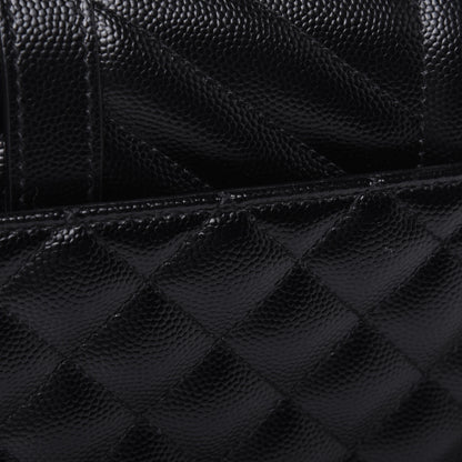 Saint Laurent Grain De Poudre Textured Mixed Matelasse Triquilt Medium Monogram Satchel Black 15 of 16