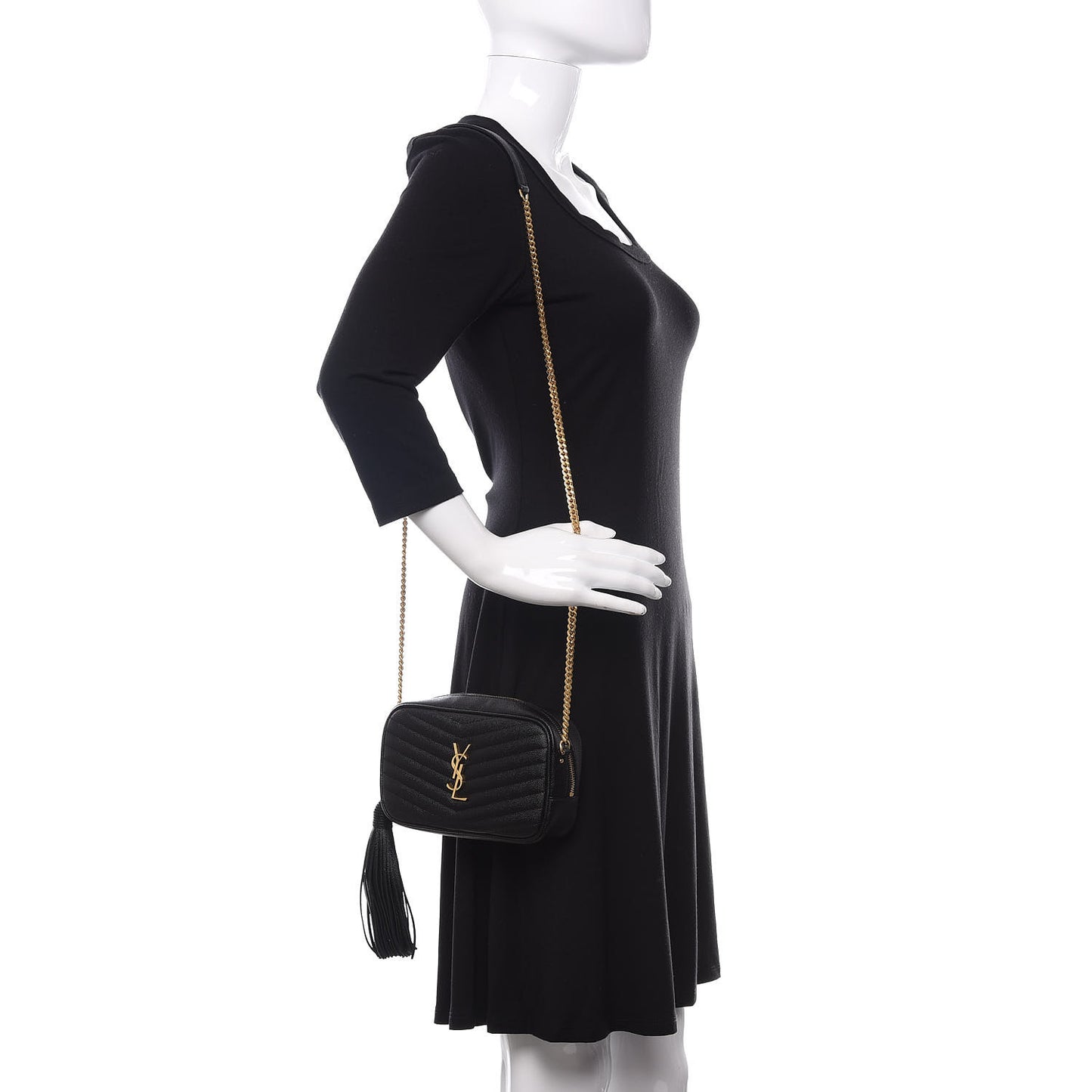 Grain De Poudre Matelasse Monogram Mini Lou Camera Bag Black
