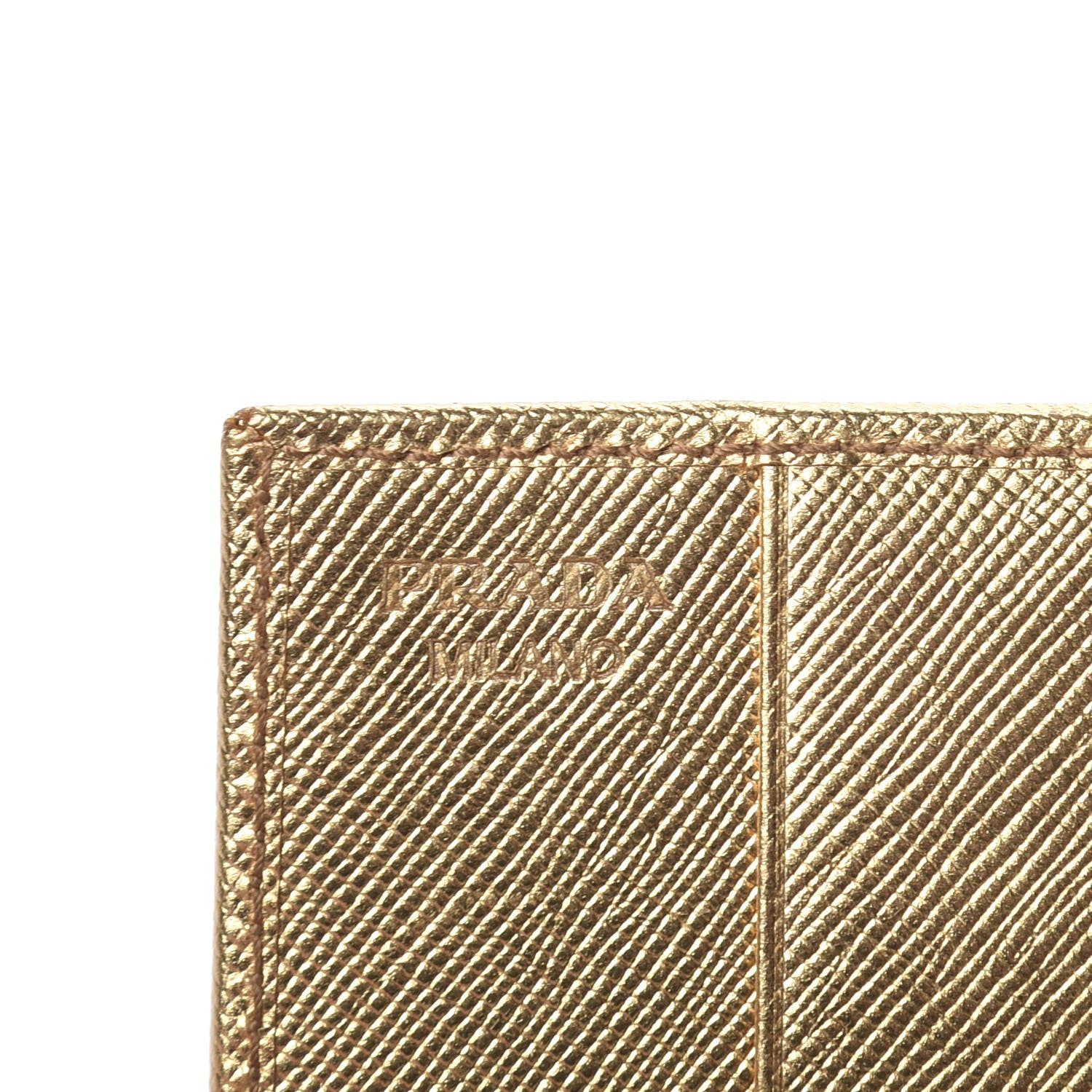 Prada Metallic Saffiano Card Holder Platino 7 of 9