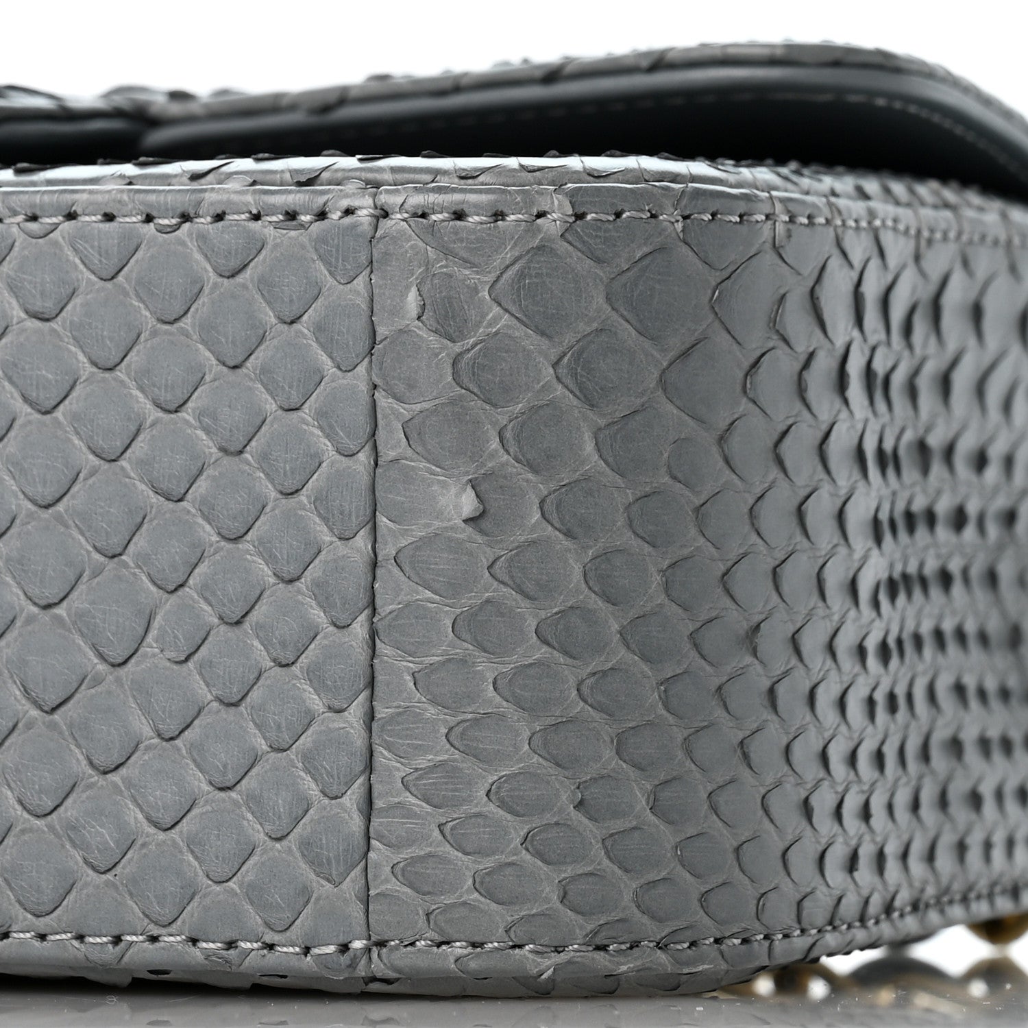 Chanel Snakeskin Mini Rectangular Flap Grey 9 of 11