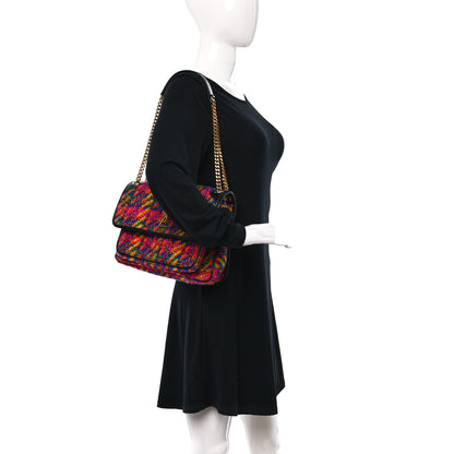 Saint Laurent Tweed Calfskin Matelasse Monogram Medium Niki Chain Satchel Multicolor 3 of 9