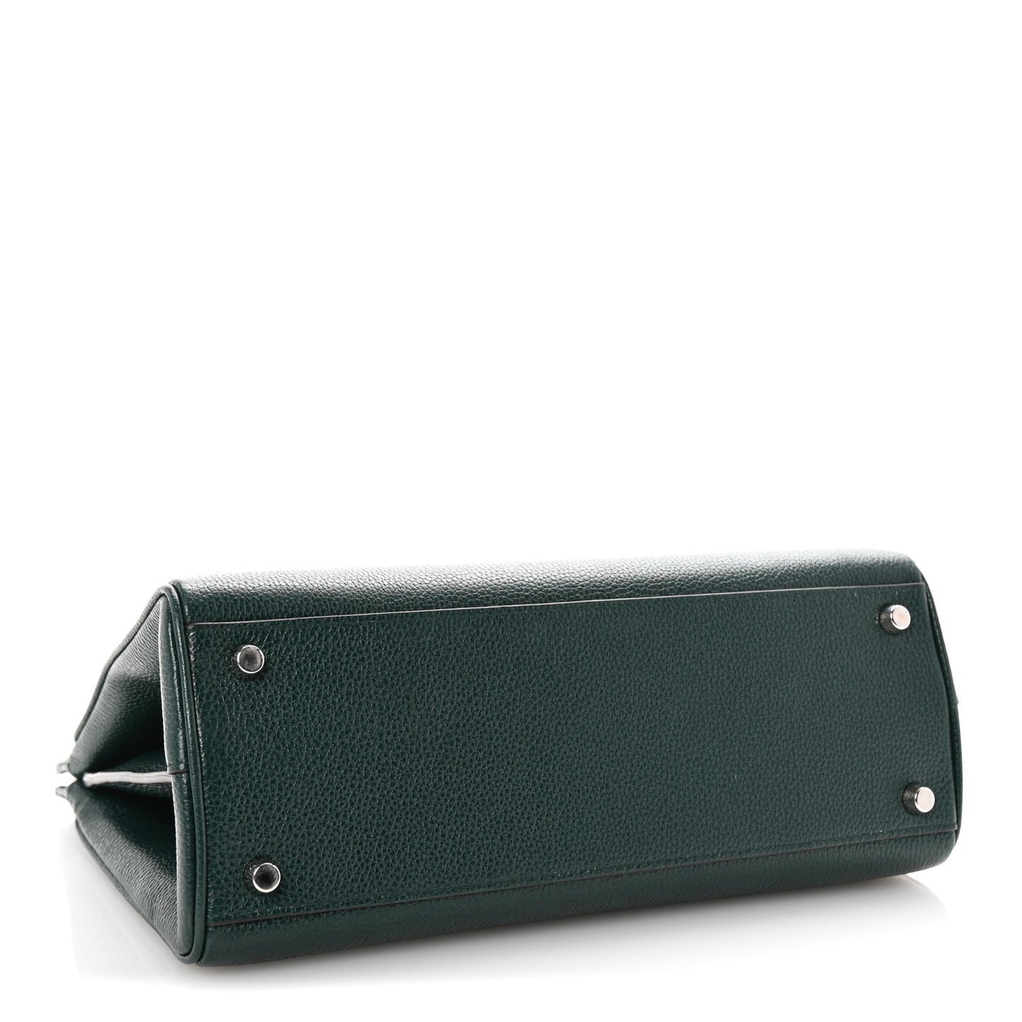 Grainy Calfskin Zumi Top Handle Bag Vintage Green