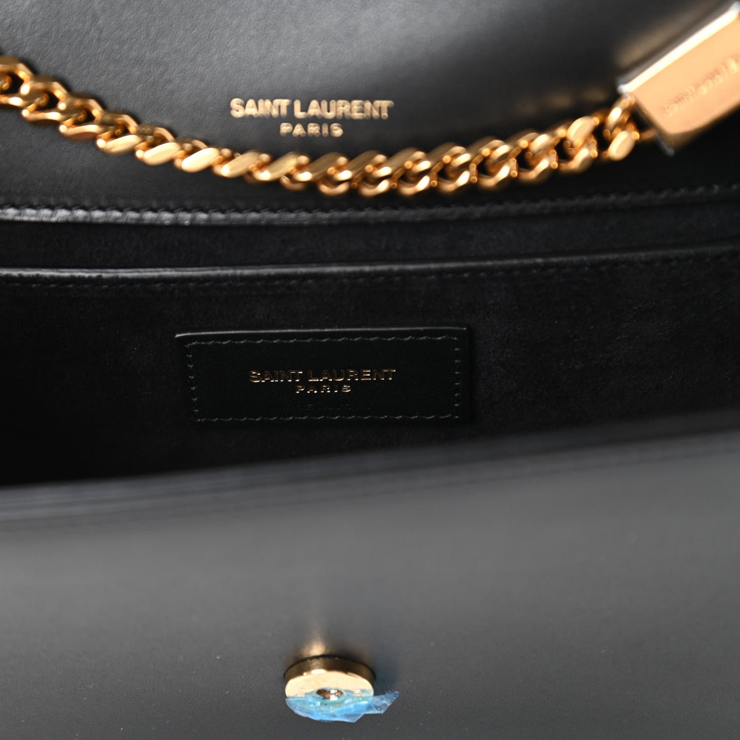 Calfskin Small Classic Monogram Kate Tassel Satchel Black