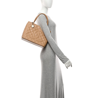 Chanel Caviar Quilted Medallion Tote Beige 2 of 15