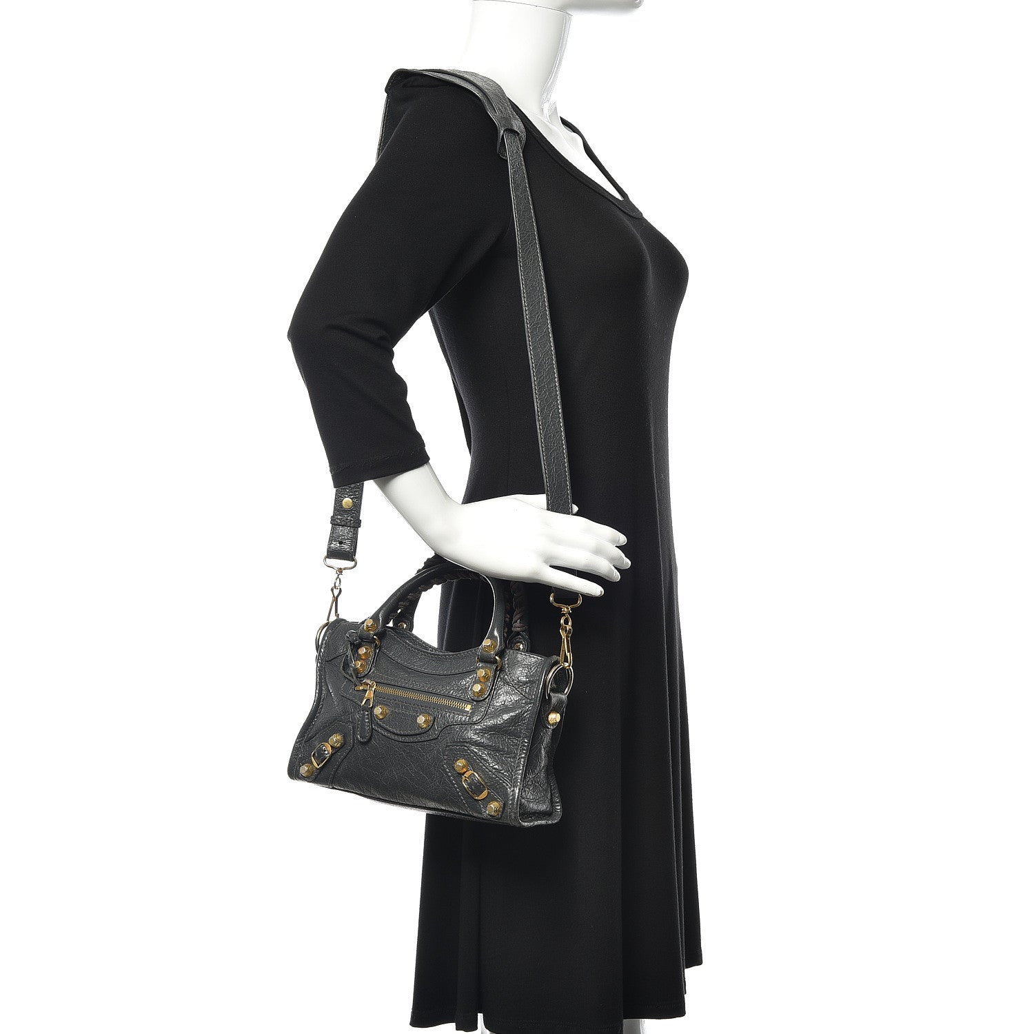 Balenciaga Agneau Giant 12 Gold Hardware Mini City Gris Fossile 2 of 10