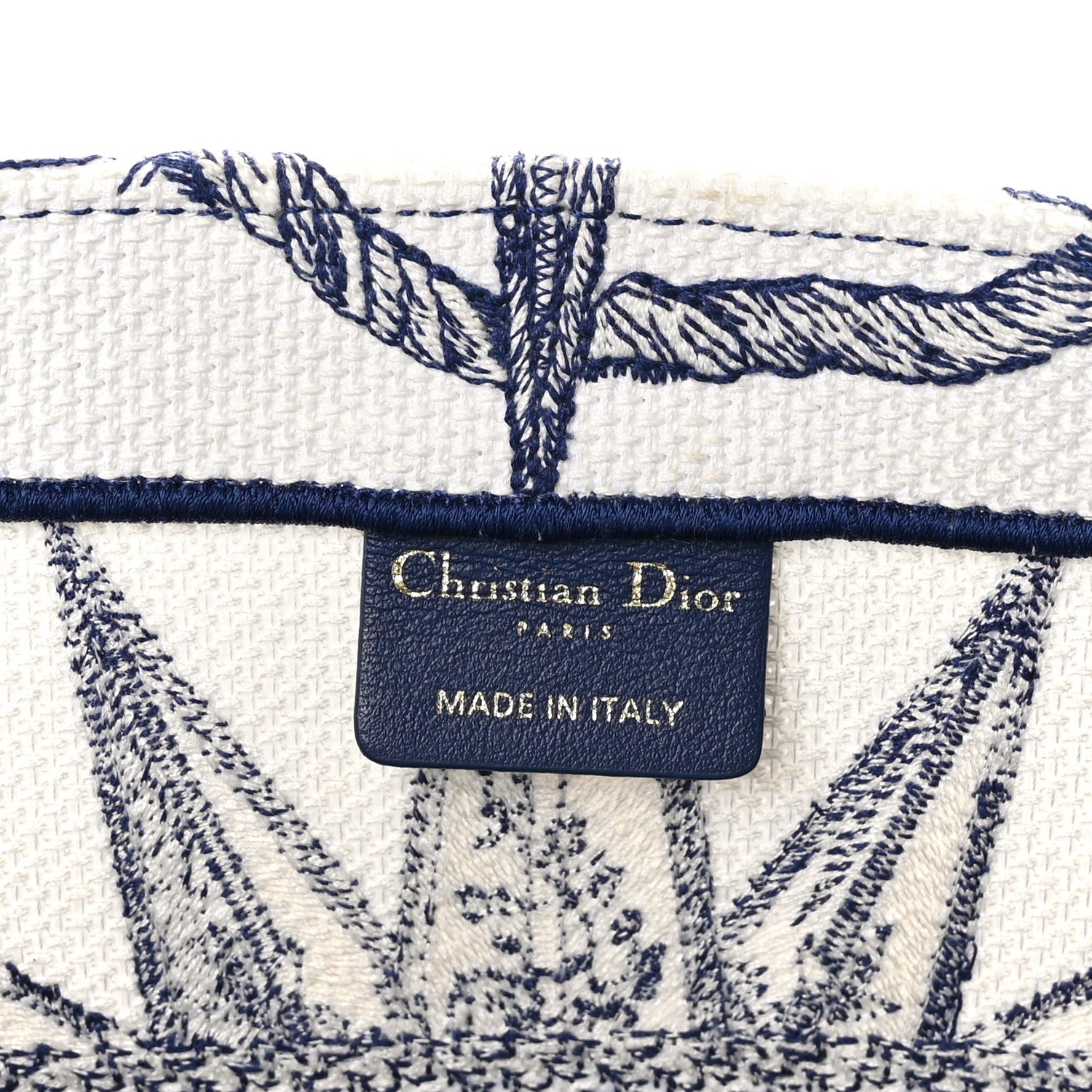 Christian Dior Canvas Embroidered Medium Reve d'Infini Book Tote Blue 6 of 10