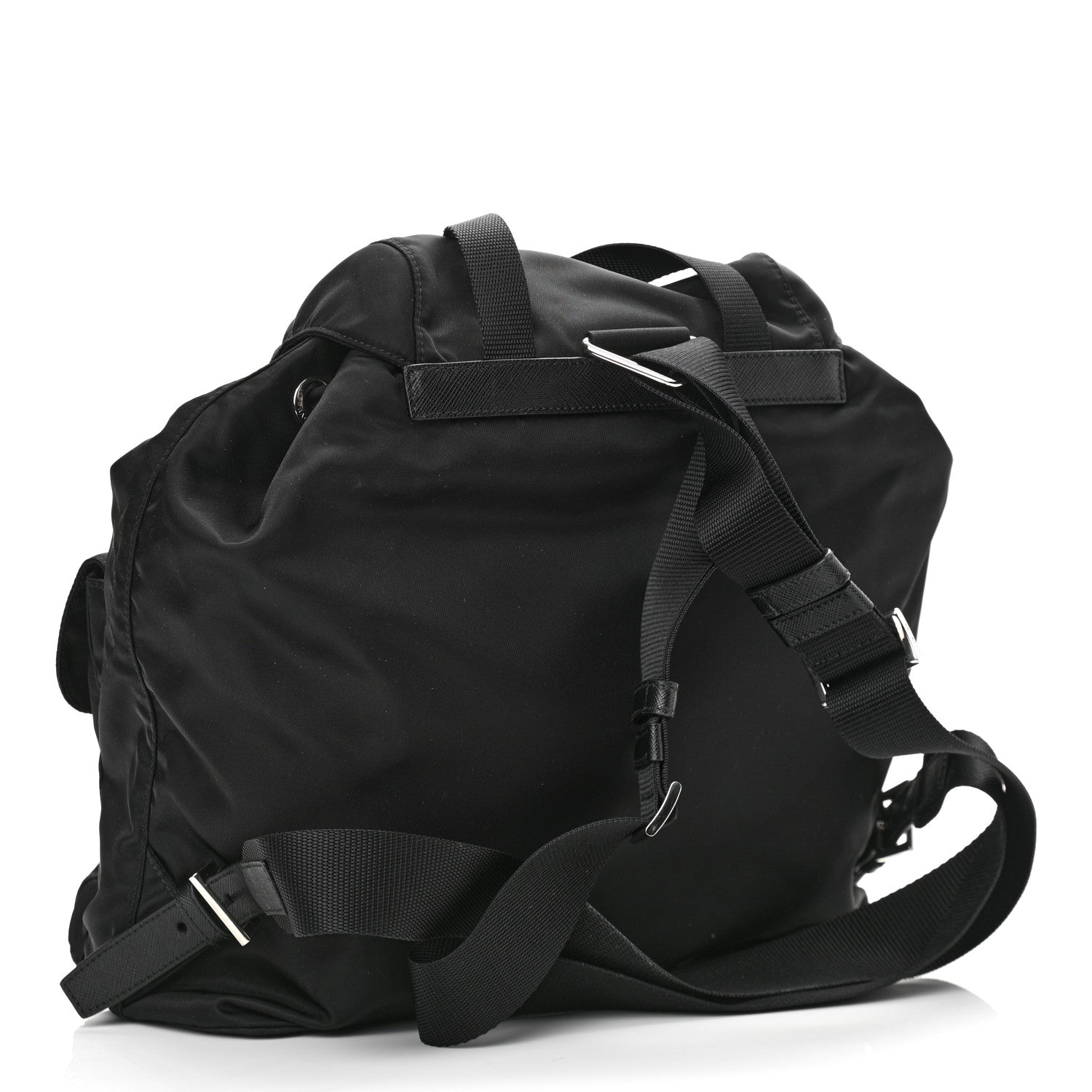 Prada Tessuto Nylon Saffiano Medium Backpack Black 2 of 10