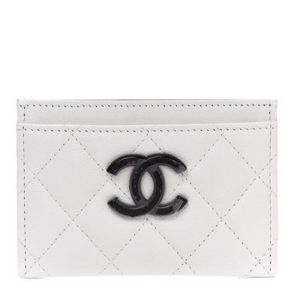 Chanel Caviar Quilted My Everything Card Holder White Black 1 of 8