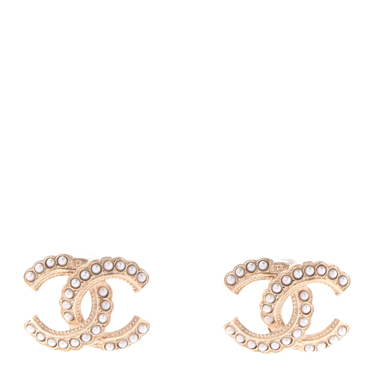 Chanel Pearl Queen of France CC Earrings Gold 1 of 4