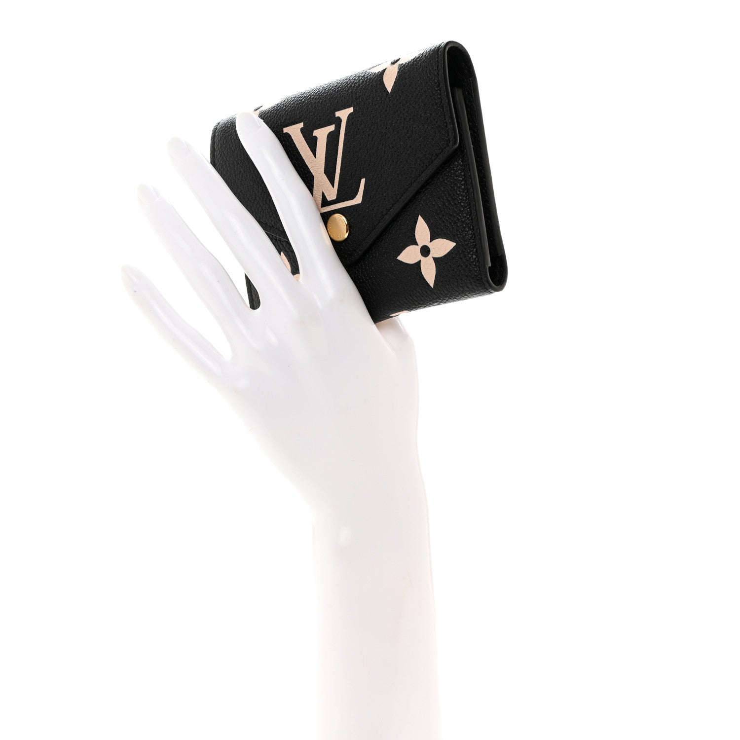 Louis Vuitton Empreinte Monogram Giant Victorine Wallet Black Beige 2 of 6