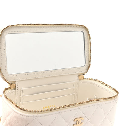Chanel Caviar Quilted Small Vanity Case With Chain White 8 of 12