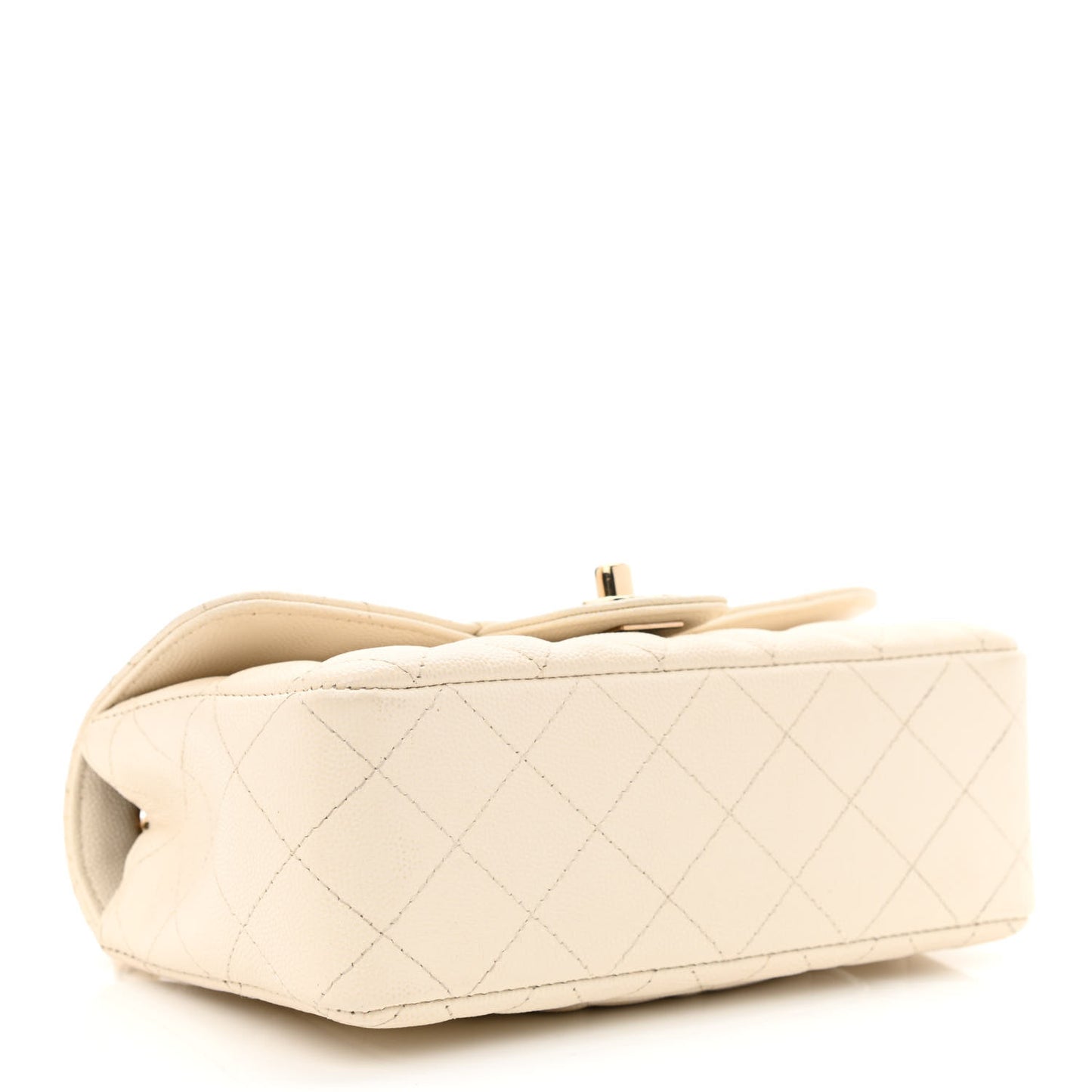 Caviar Quilted Mini Rectangular Flap White