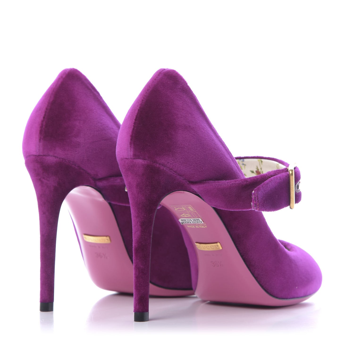 Velvet Crystal Embellished Sylvie High Heel Pumps 36.5 Fucsia Violet Cyclamen