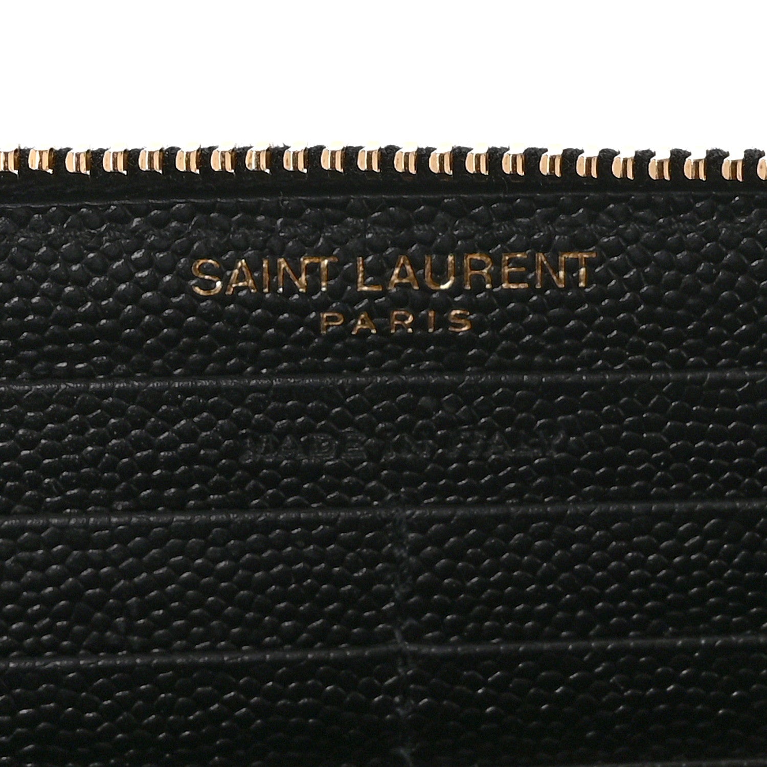 Saint Laurent Grain De Poudre Matelasse Chevron Monogram Zip Around Wallet Black 6 of 8