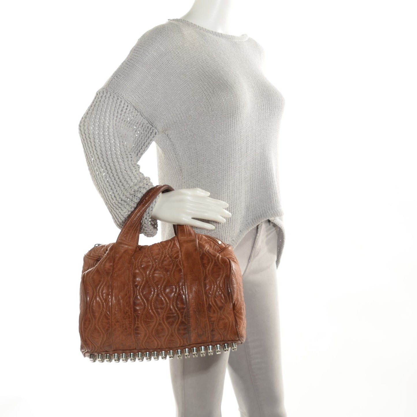 Quilted Lambskin Rocco Duffel Brown
