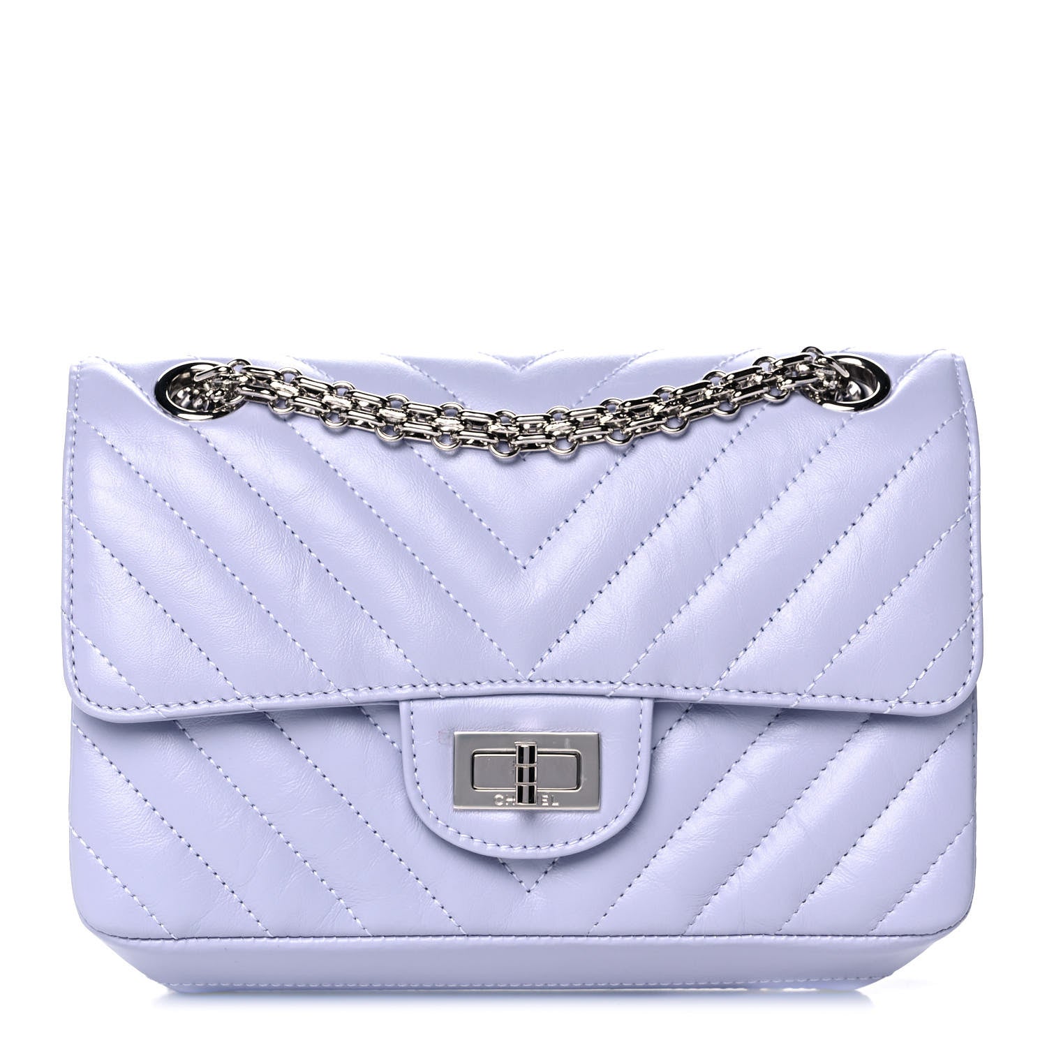 Chanel Aged Calfskin Chevron Quilted 2.55 Reissue Mini Flap Light Purple 1 of 11