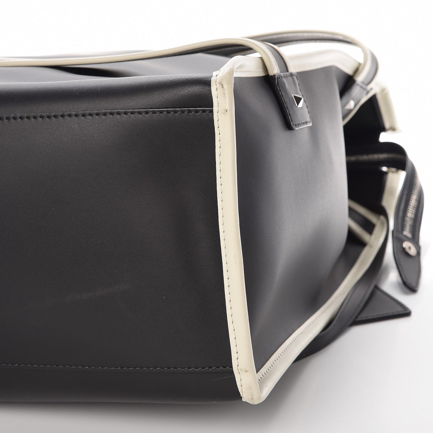 Mens Calfskin Striped Tote Black
