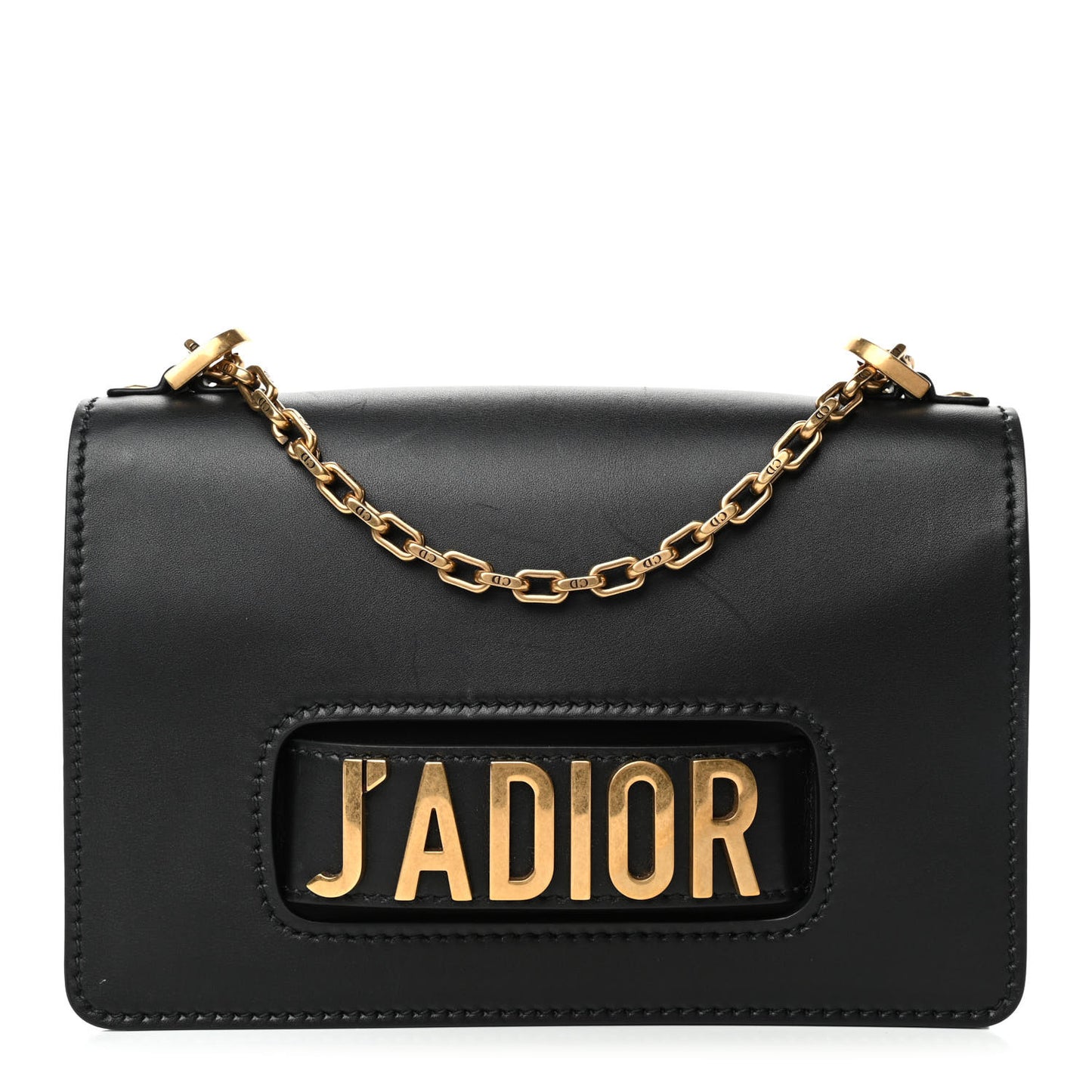 Calfskin J'Adior Chain Flap Bag Black