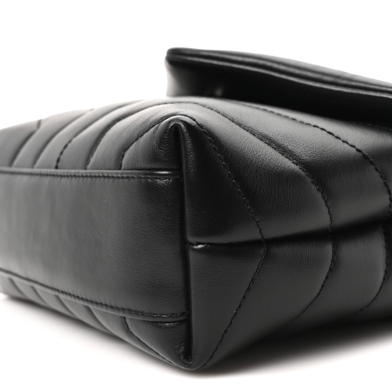 Saint Laurent Calfskin Y Quilted Monogram Monochrome Toy Loulou Crossbody Bag Black 10 of 11