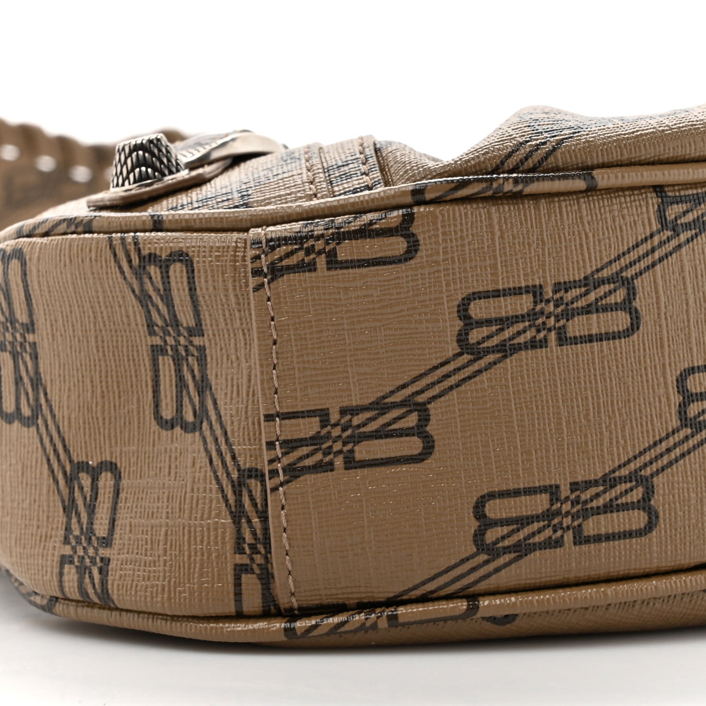 Coated Canvas BB Monogram Le Cagole Shoulder Bag XS Beige Brown