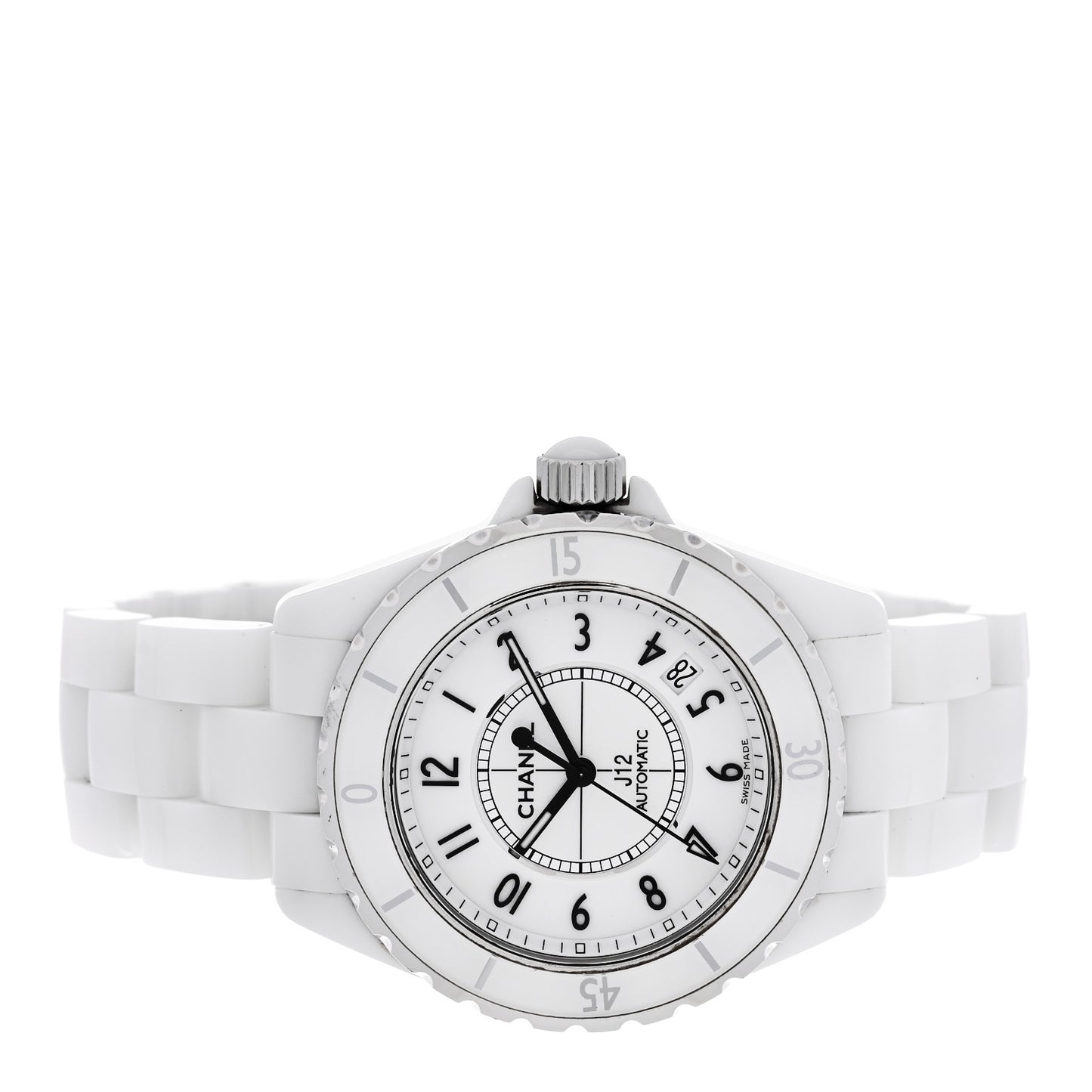 Stainless Steel Ceramic 38mm J12 Automatic Watch White White