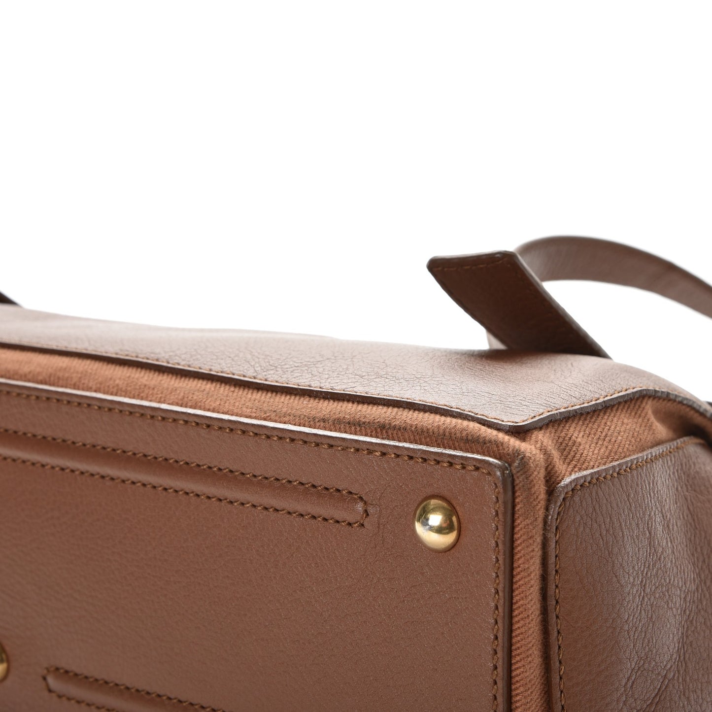 Calfskin Canvas Medium Muse Two Brown