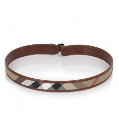 Burberry Leather Canvas Nova Check Belt 34 3 of 6