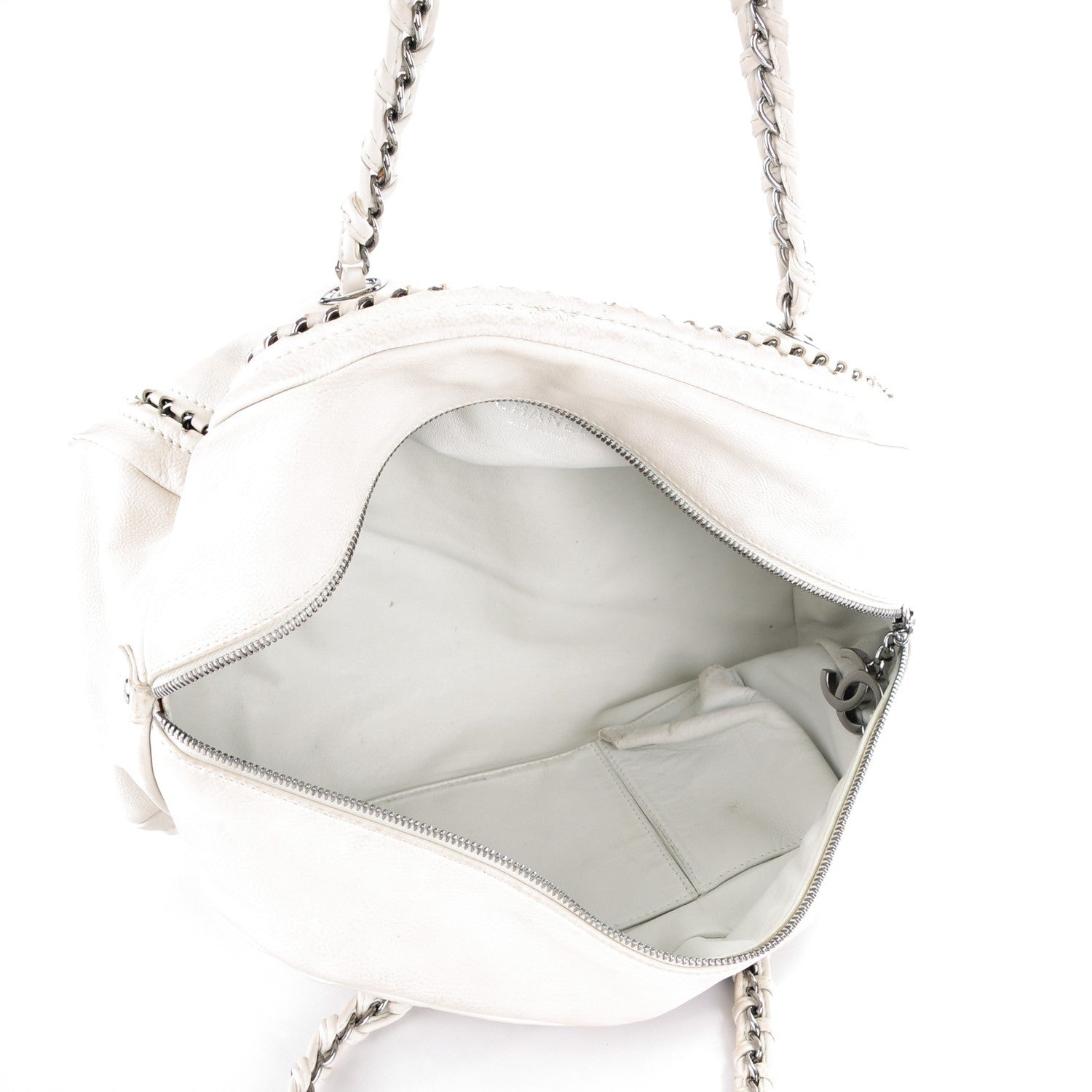 Chanel Smooth Calfskin Medium Luxe Ligne Bowler White 5 of 8