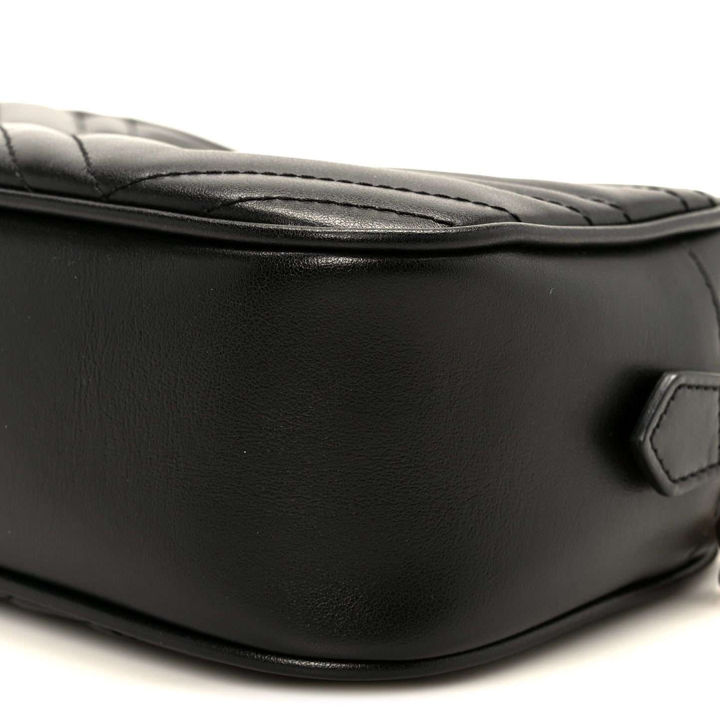 Calfskin Matelasse Small GG Marmont Chain Shoulder Bag Black