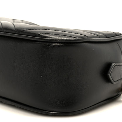 Gucci Calfskin Matelasse Small GG Marmont Chain Shoulder Bag Black 11 of 12
