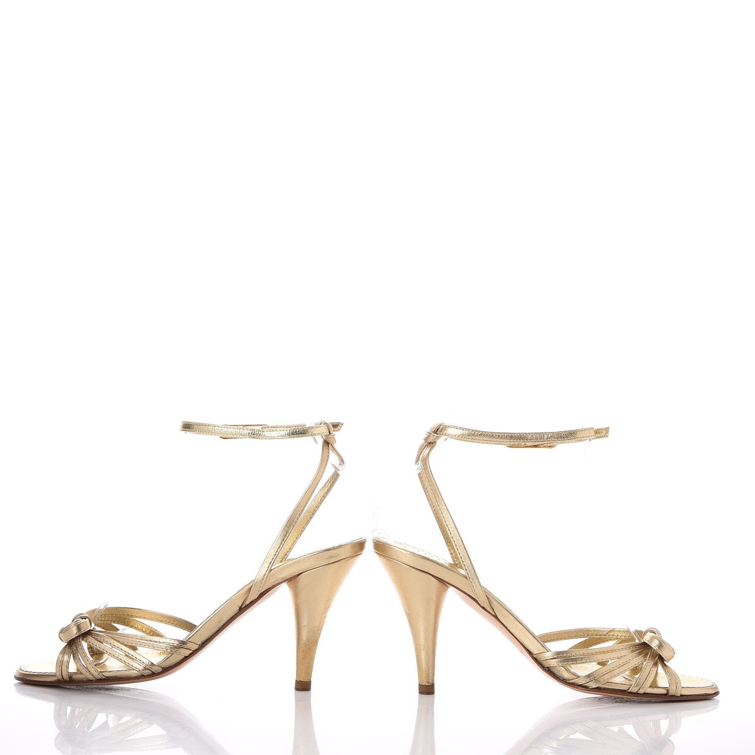 Chanel Metallic Lambskin Strappy Sandals 36 Light Gold 5 of 16