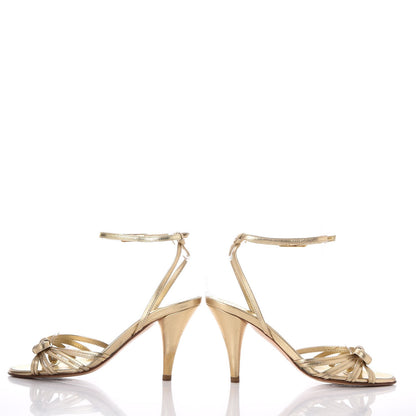 Chanel Metallic Lambskin Strappy Sandals 36 Light Gold 5 of 16