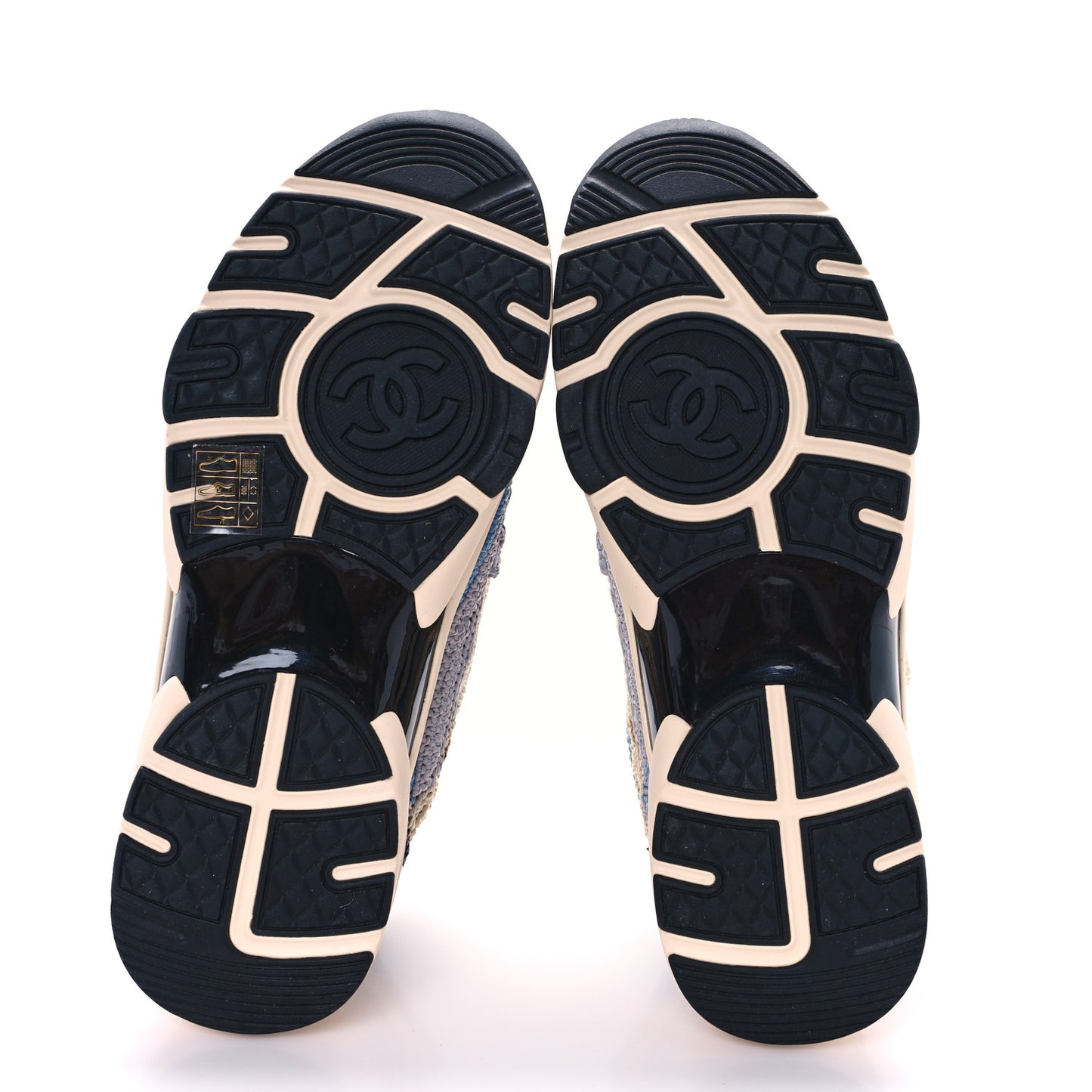 Braided Raffia Womens CC Sneakers 40 Blue Beige