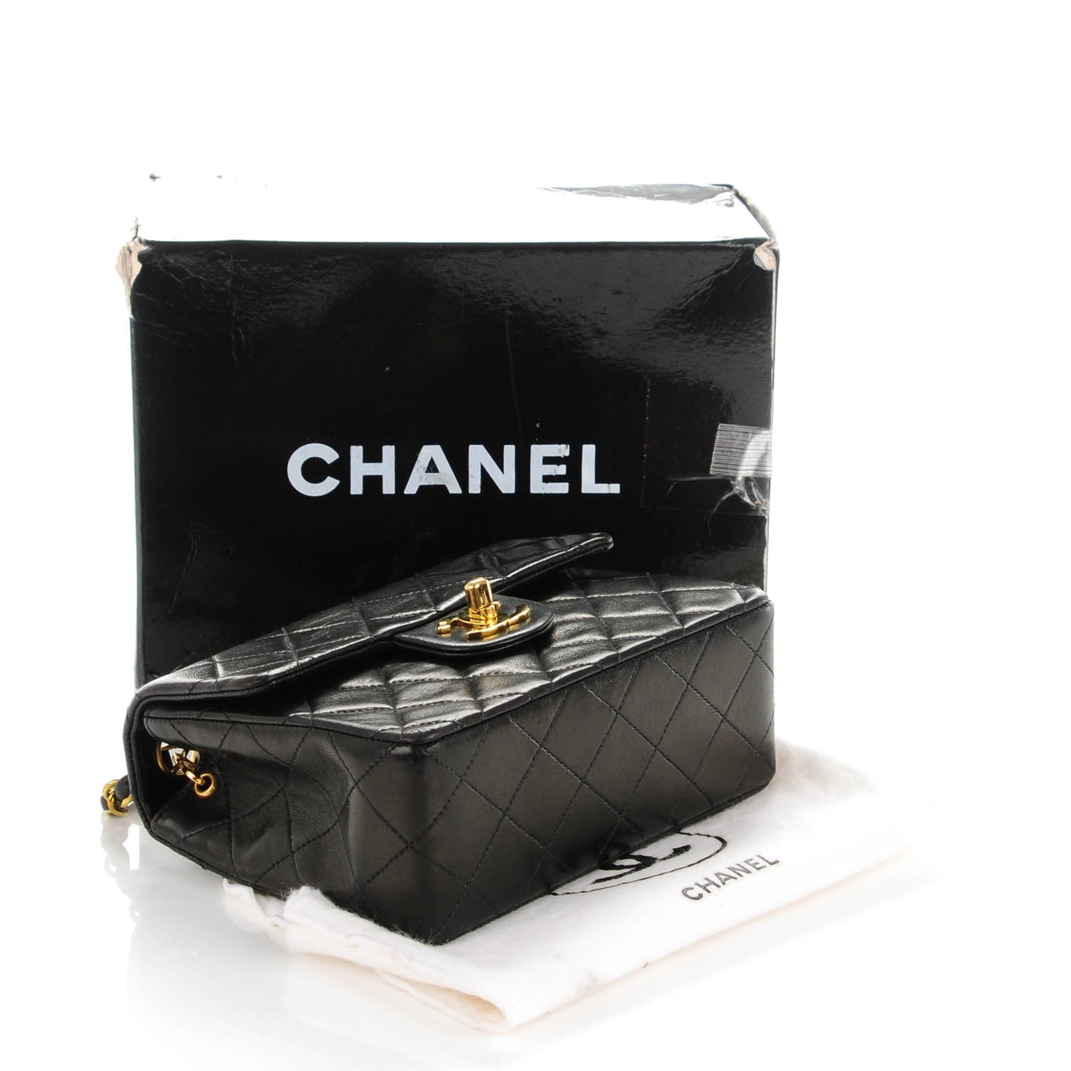 Chanel Lambskin Quilted Mini Square Flap Black 4 of 8
