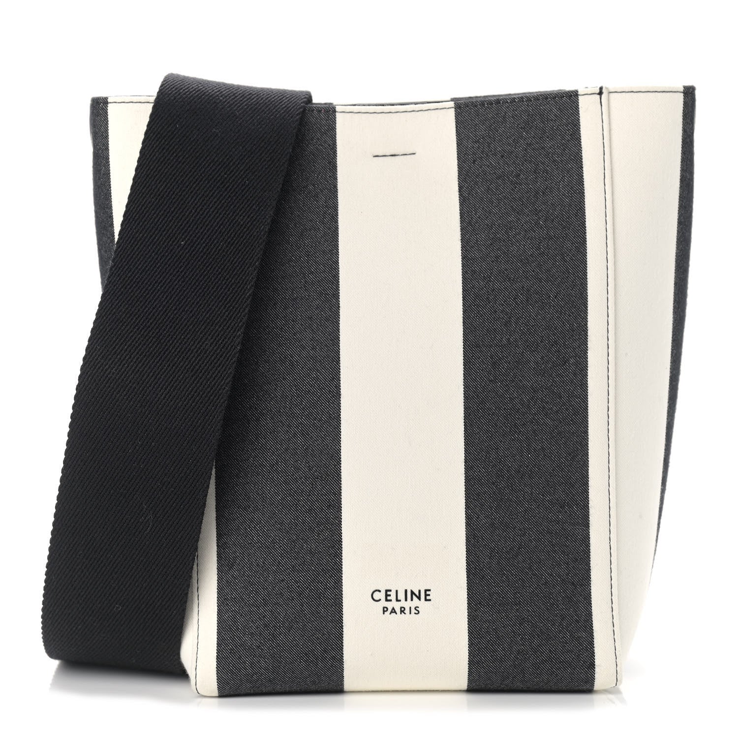 Celine Textured Canvas Small Sangle Bucket Bag Black 1 of 10