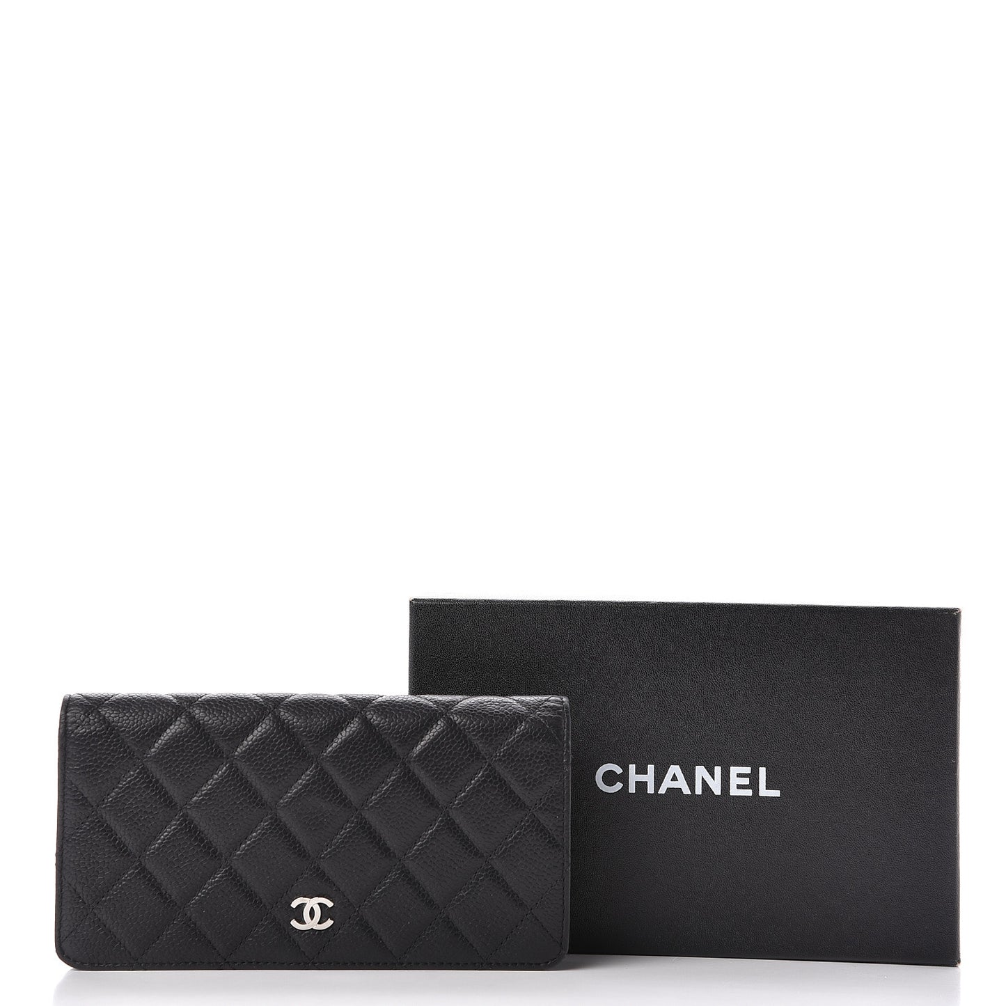 Caviar Quilted Yen Wallet Black