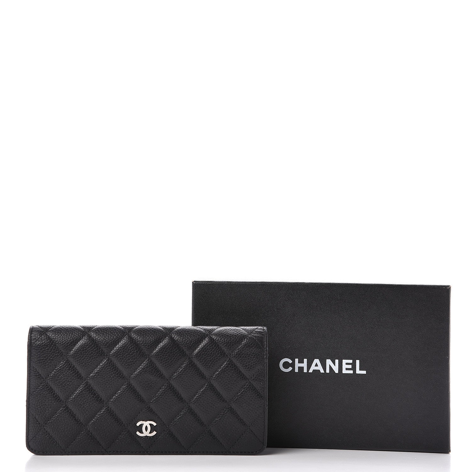 Chanel Caviar Quilted Yen Wallet Black 11 of 11