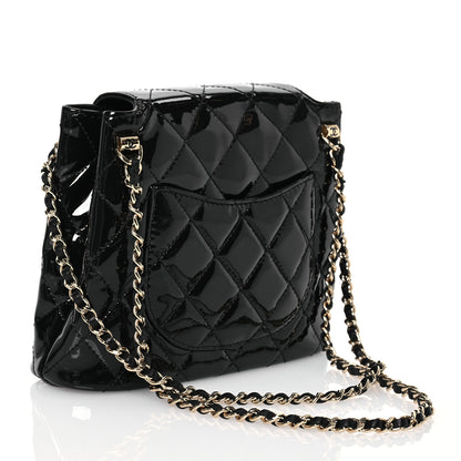 Chanel Patent Quilted Shiny Coco Small Flap Hobo Black 3 of 11
