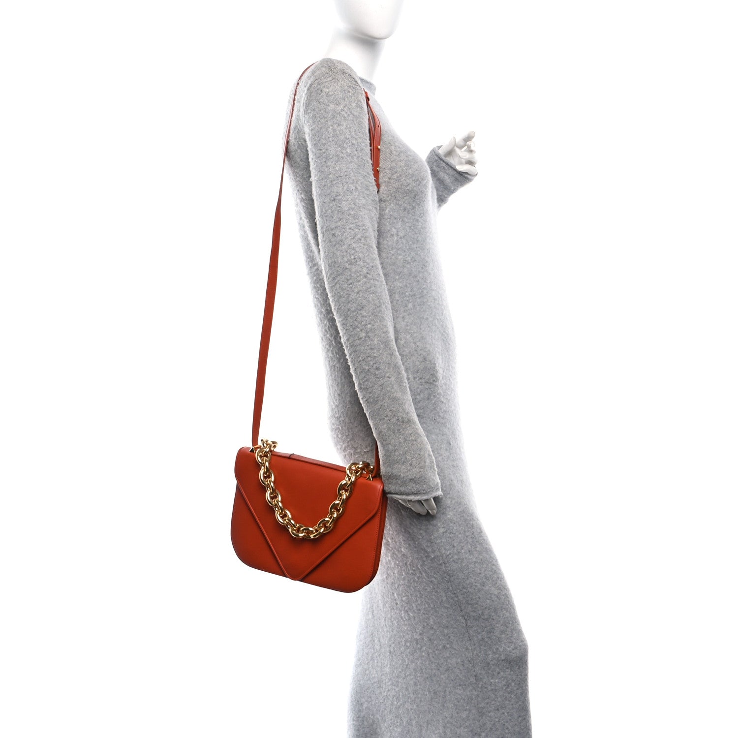 Bottega Veneta Calfskin Mount Envelope Bag Maple 2 of 10