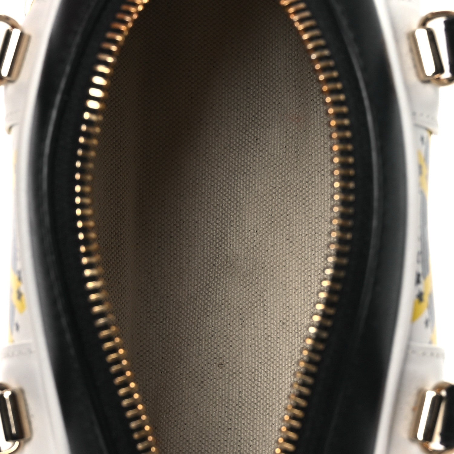 Christian Dior Calfskin Animal Print Micro Dior Vibe Zip Bowling Bag White Multicolor 5 of 12