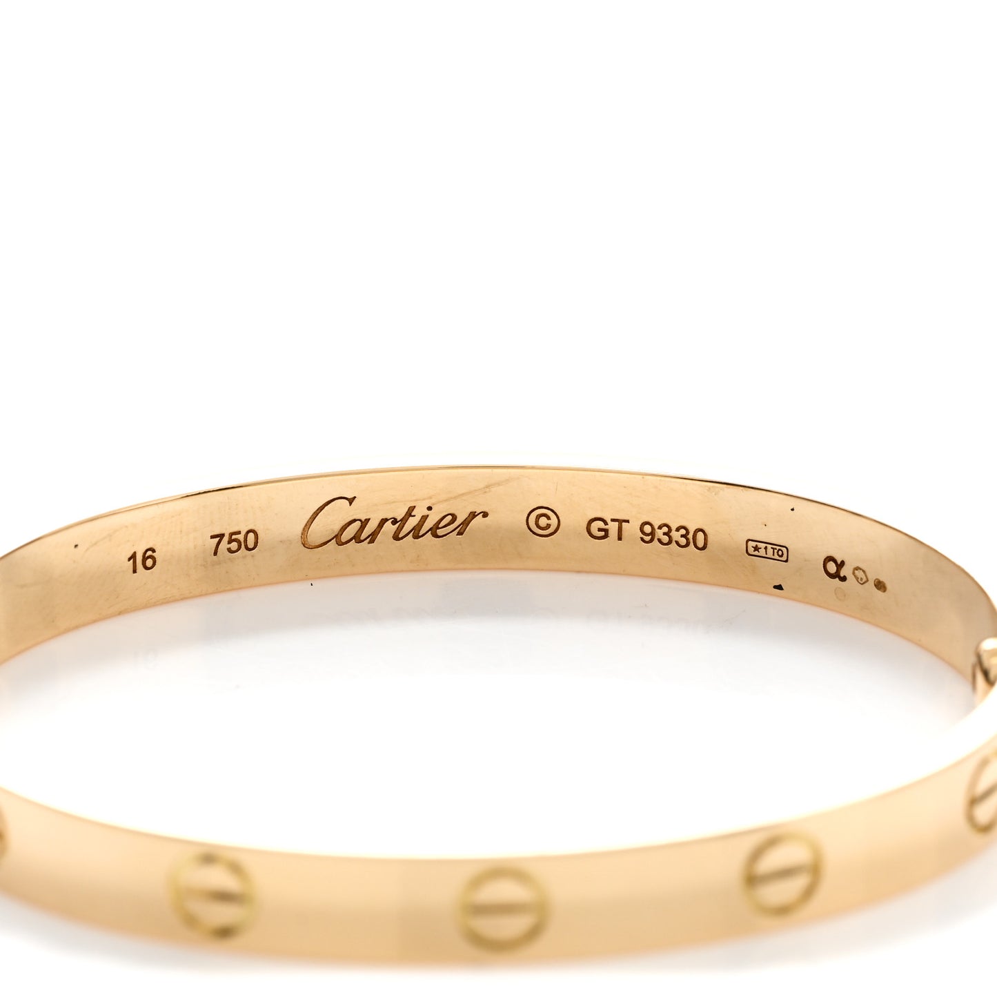 18K Yellow Gold LOVE Bracelet 16