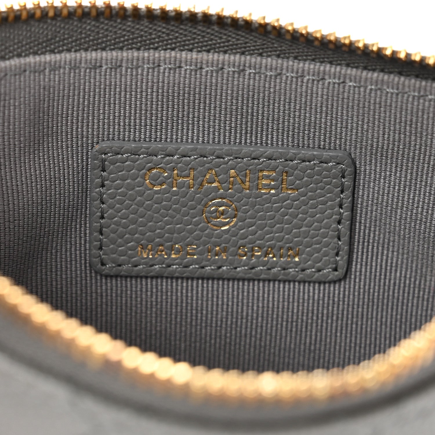 Chanel Caviar Quilted Small Cosmetic Case Grey 5 of 7