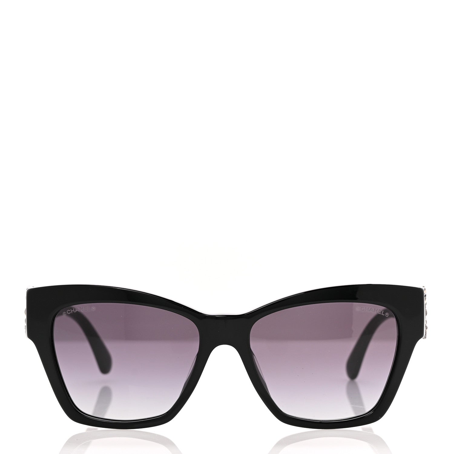 Chanel Acetate Square Cat Eye CC Sunglasses 5456-Q-A Black 2 of 7