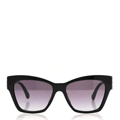 Chanel Acetate Square Cat Eye CC Sunglasses 5456-Q-A Black 2 of 7