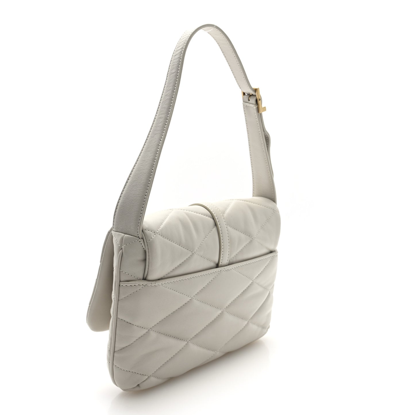 Lambskin Quilted Le 57 Diamond Shoulder Bag Crema Soft